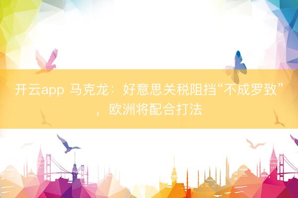 开云app 马克龙:好意思关税阻挡“不成罗致”,欧洲将配合打法