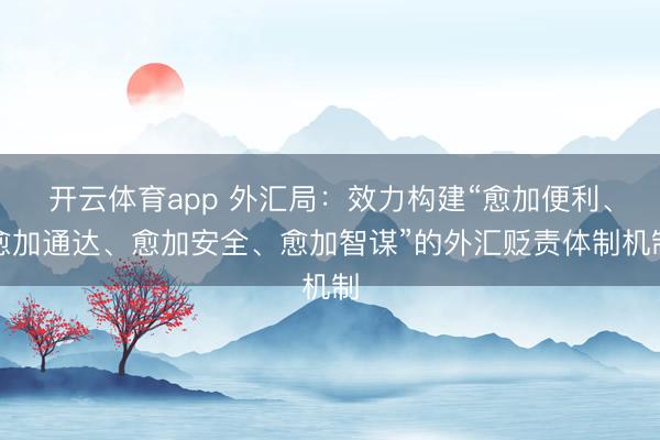 开云体育app 外汇局：效力构建“愈加便利、愈加通达、愈加安全、愈加智谋”的外汇贬责体制机制