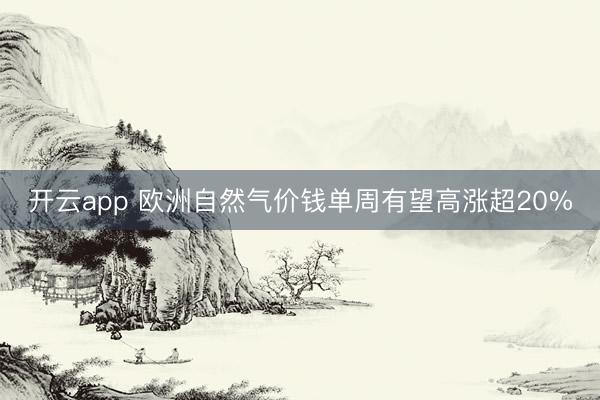 开云app 欧洲自然气价钱单周有望高涨超20%