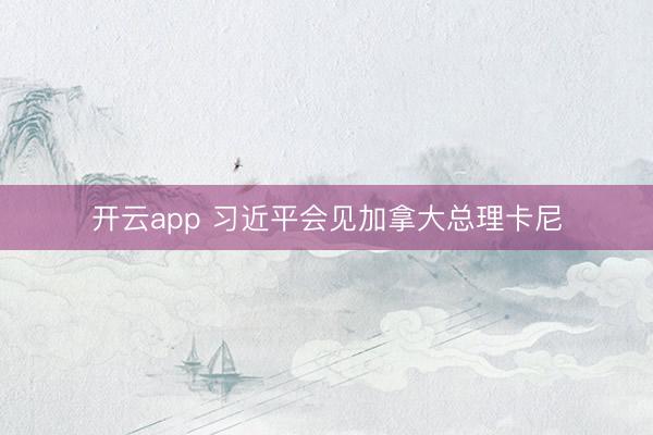 开云app 习近平会见加拿大总理卡尼