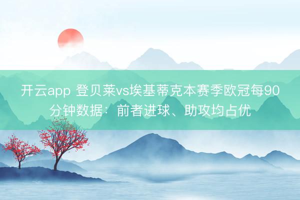 开云app 登贝莱vs埃基蒂克本赛季欧冠每90分钟数据：前者进球、助攻均占优