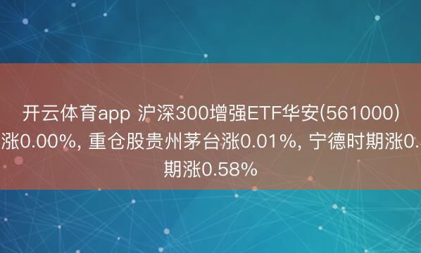 开云体育app 沪深300增强ETF华安(561000)开盘涨0.00%， 重仓股贵州茅台涨0.01%， 宁德时期涨0.58%